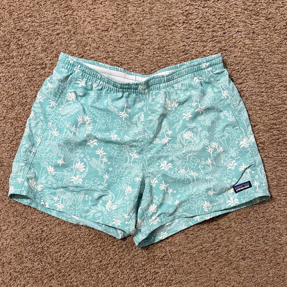 Patagonia Aqua Floral Patterned Shorts